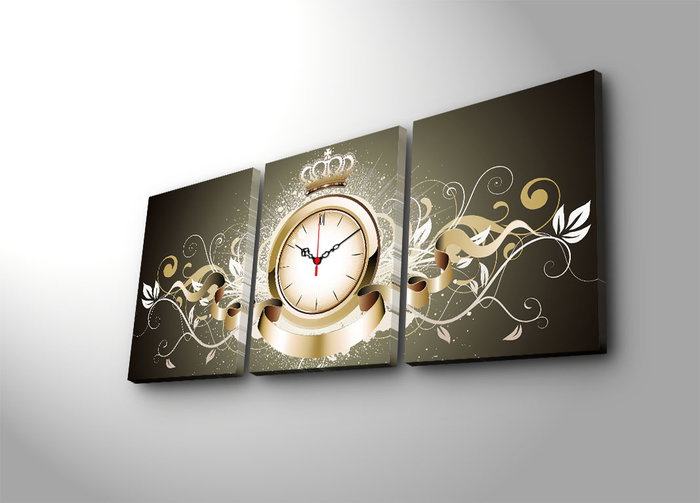 Wallity Reloj de Pared de Lienzo Decorativo 3P3040CS-46 Multicolor (3 Piezas)